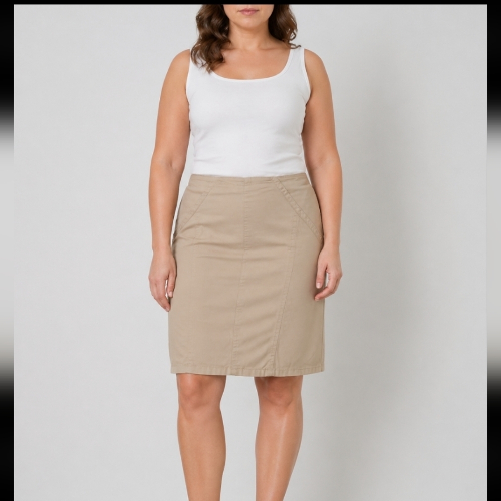 WORK TO WEEKEND 10 Tan Pencil Skirt